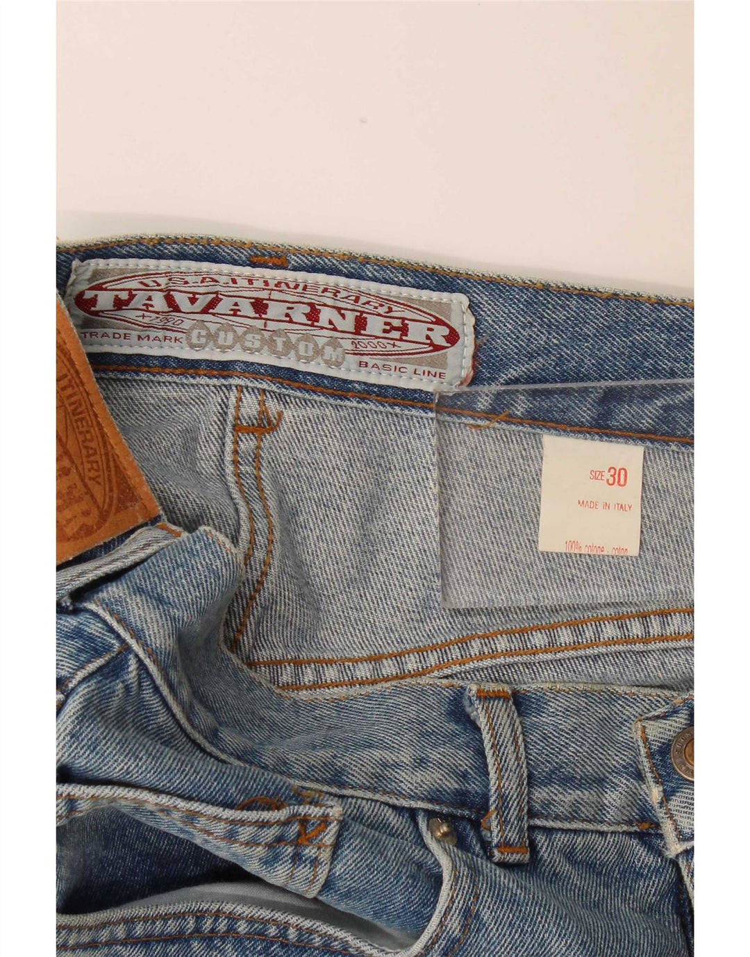 Mini gonna in denim da donna Tavarner W30 cotone blu medio