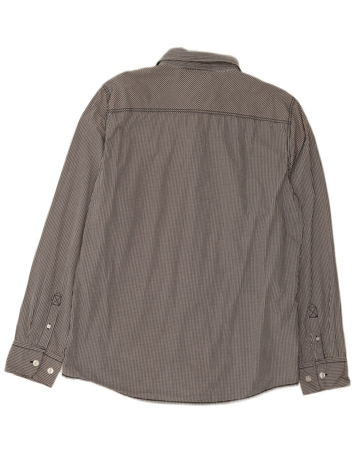 Camicia da uomo Fat Face Grande cotone a quadretti grigio