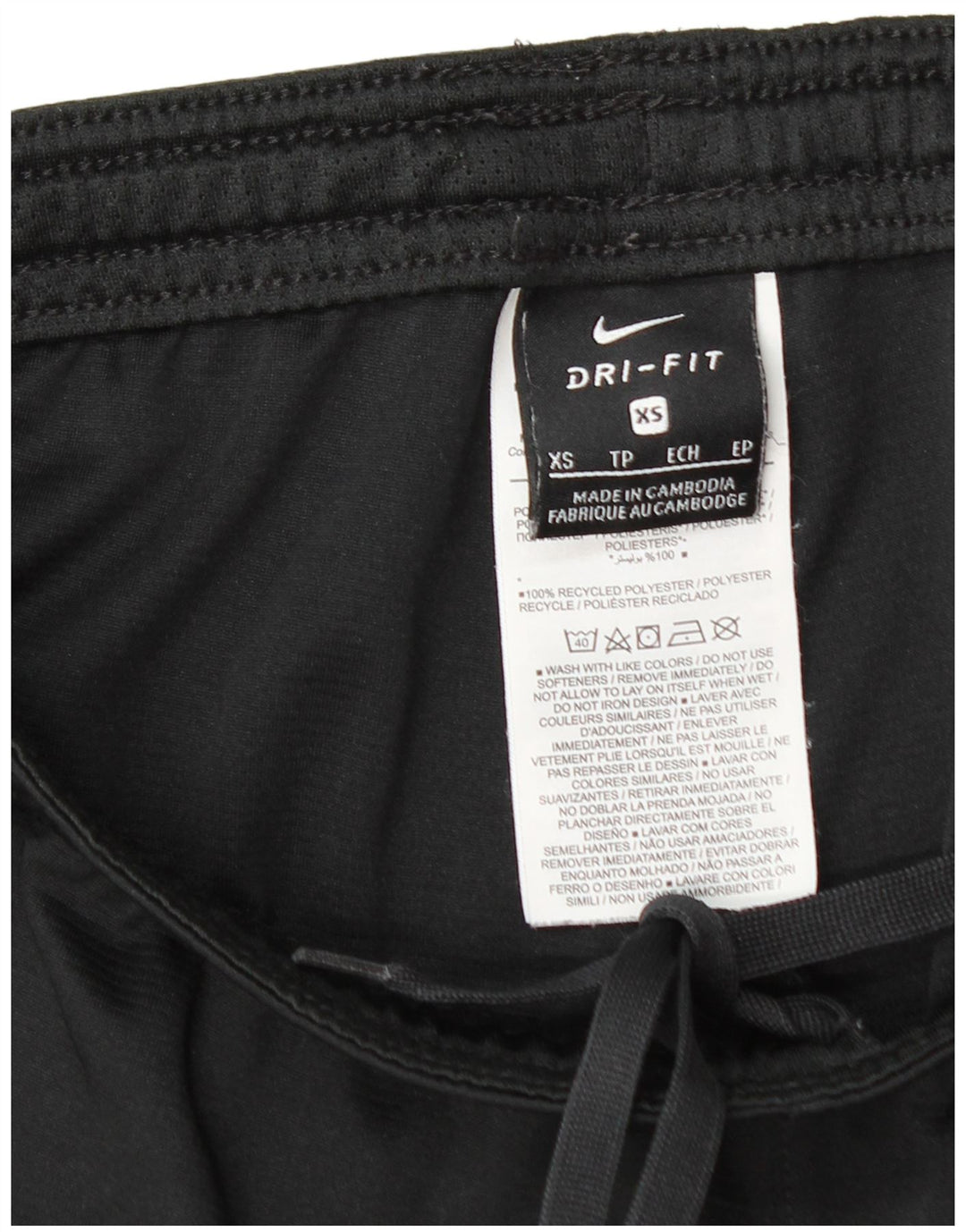 Pantaloncini sportivi Nike da donna Dri Fit UK 6 XS poliestere nero