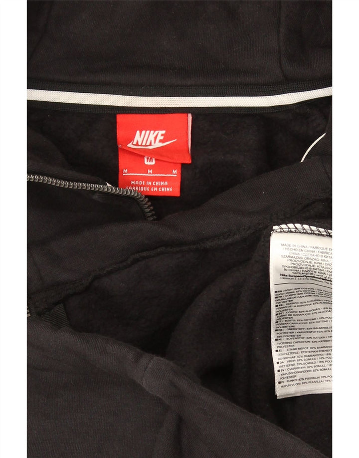 Felpa con cappuccio e zip Nike da uomo in cotone nero medio