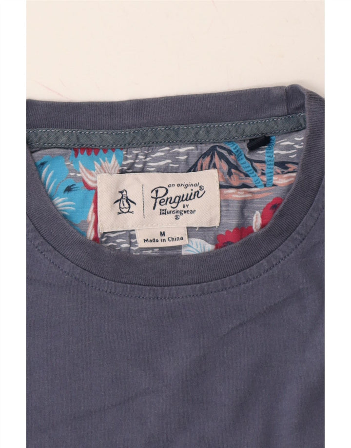PENGUIN Mens T-Shirt Top Medium Navy Blue Cotton Vintage Penguin and Second-Hand Penguin from Messina Hembry 