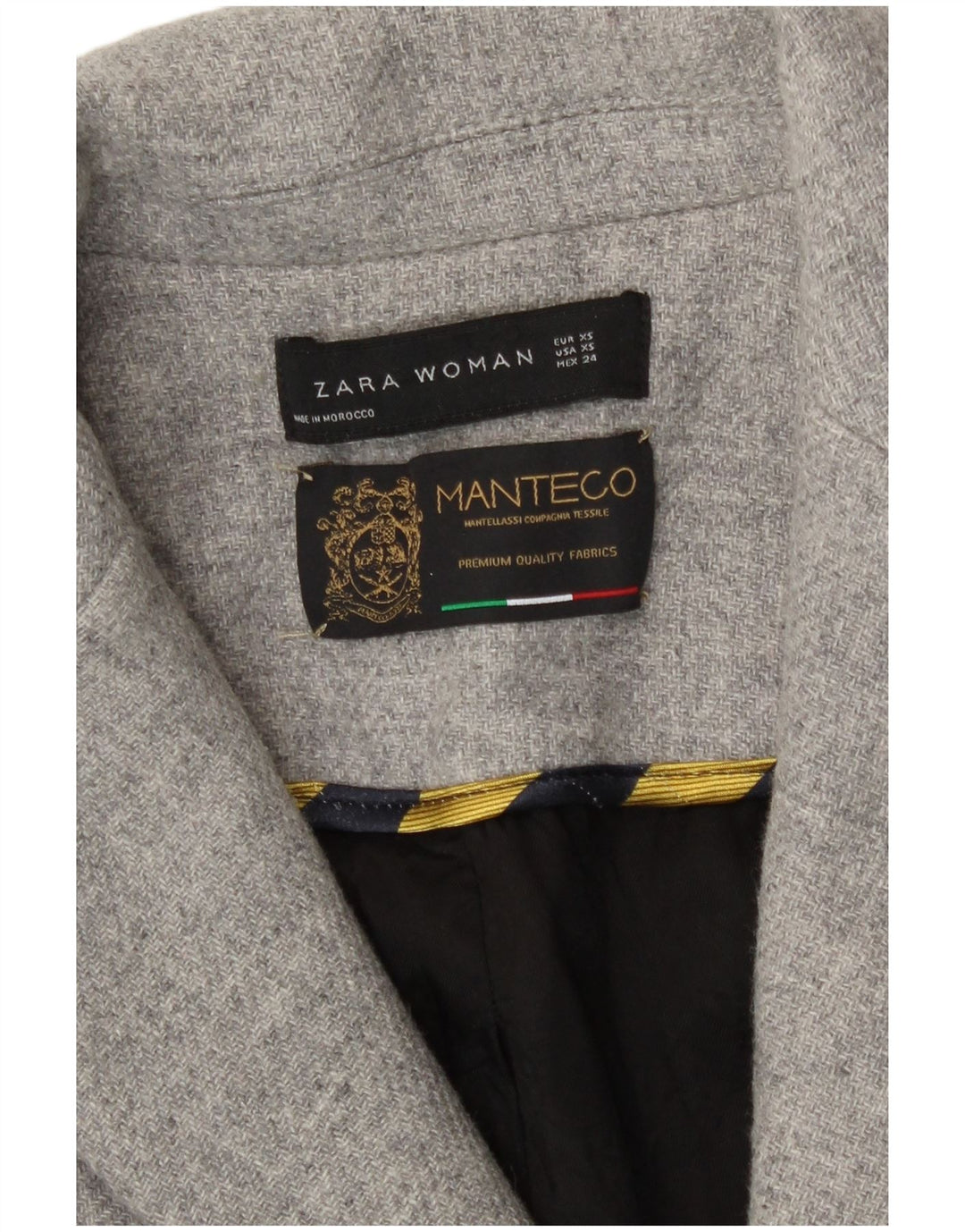 Cappotto doppiopetto da donna Zara UK 6 XS grigio lana