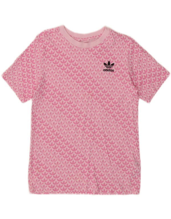 T-shirt grafica da donna Adidas Top UK 10 piccola in cotone rosa