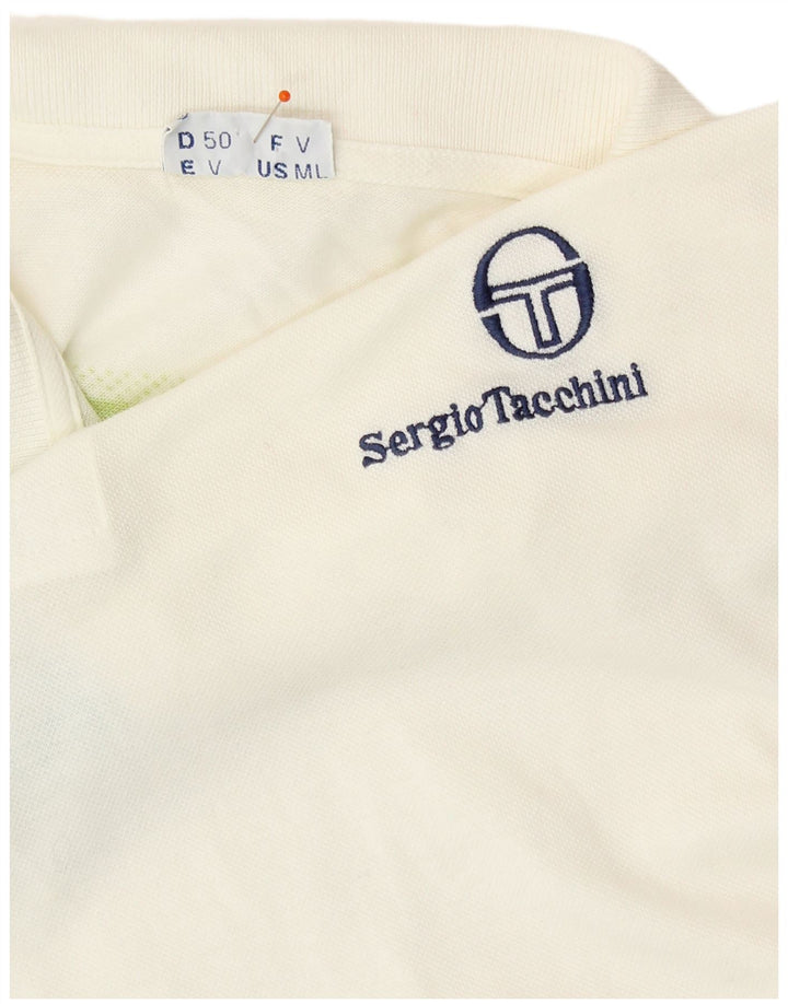 SERGIO TACCHINI Polo Uomo IT 50 Cotone Rigato Medio Bianco
