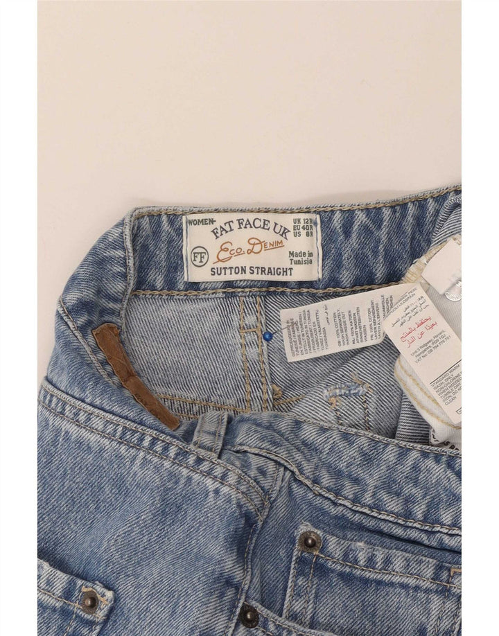 Jeans dritti effetto vissuto Sutton da donna Fat Face UK 12 medio W30 L30 blu