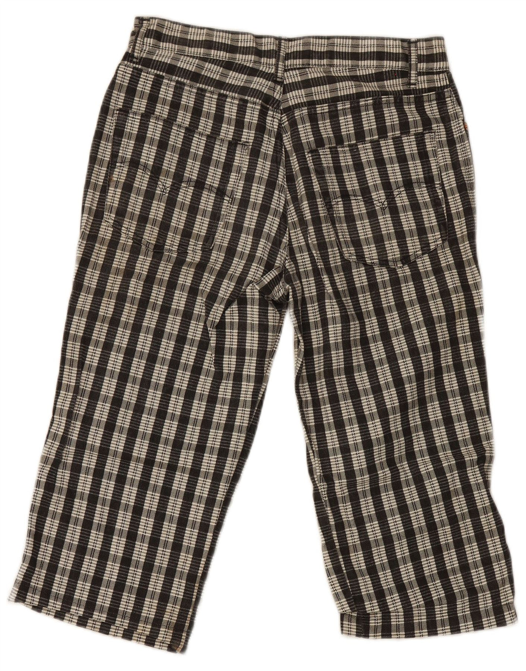 Pantaloni Capri da donna Pit Stop W32 L19 cotone a quadri neri