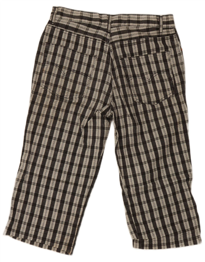 Pantaloni Capri da donna Pit Stop W32 L19 cotone a quadri neri