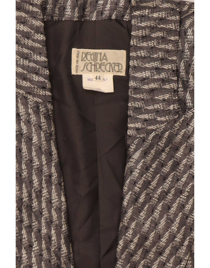 Giacca blazer da donna a 1 bottone Regina Schrecker IT 44 grigio medio a righe