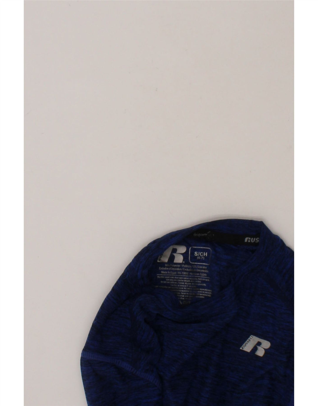 RUSSELL ATHLETIC Boys Dri-Power Top Long Sleeve 6-7 Years Small Blue Vintage Russell Athletic and Second-Hand Russell Athletic from Messina Hembry 