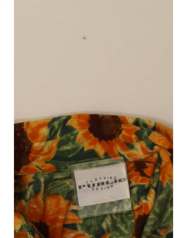 Camicia vintage da donna a maniche corte EU 38 medio multicolore floreale