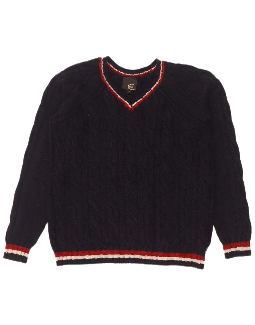 Just Cavalli Maglione da donna con scollo a V UK 14 Medio Blu Navy