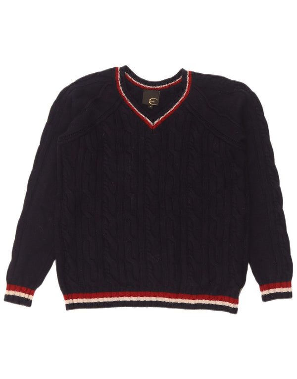 Just Cavalli Maglione da donna con scollo a V UK 14 Medio Blu Navy
