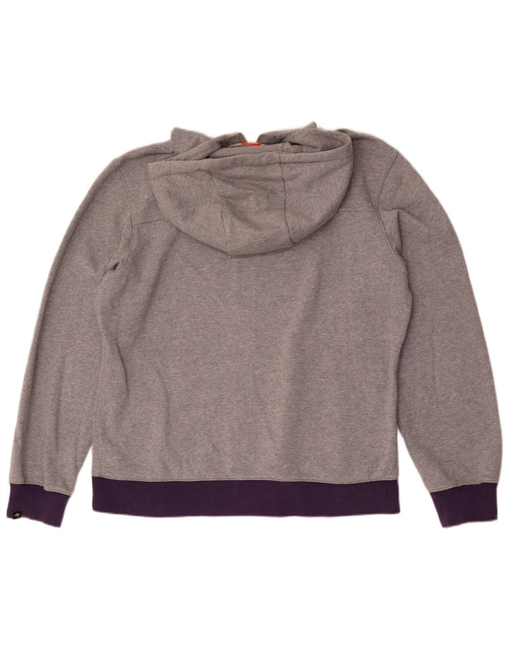 Felpa con cappuccio e zip Nike da uomo, grande, in cotone color block grigio