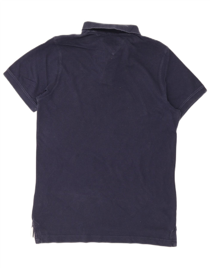 Polo da uomo Tommy Hilfiger media cotone blu navy