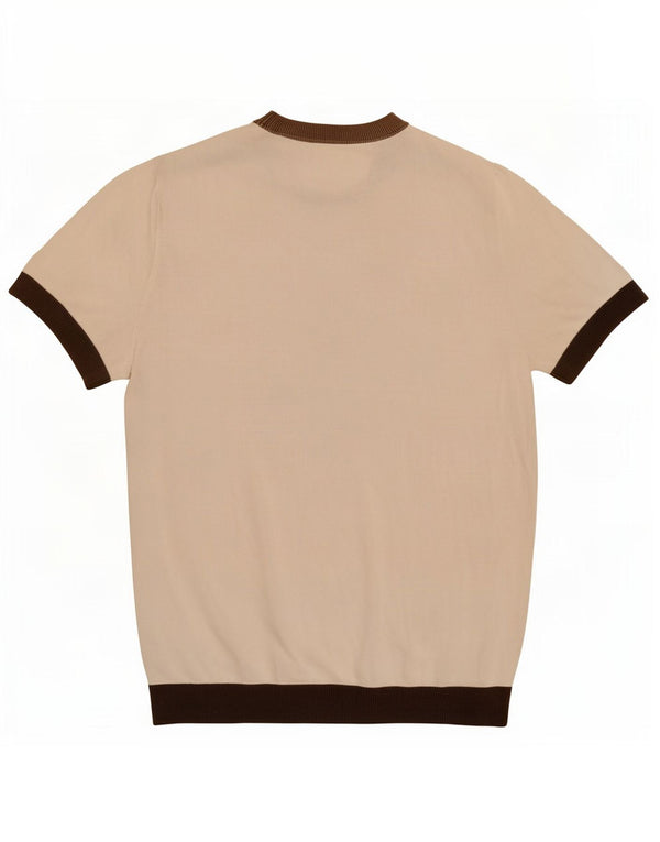 Zara Uomo Maglione Girocollo Manica Corta Maglione Grande Colorblock Bianco Sporco