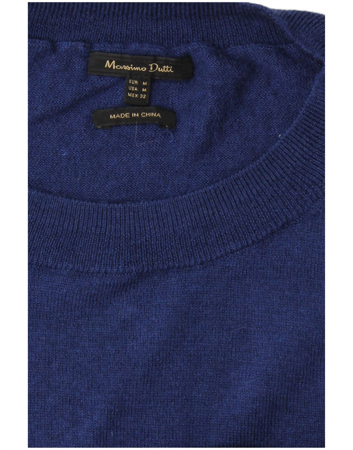 MASSIMO DUTTI Maglione maglione girocollo oversize da donna UK 14 Blu medio
