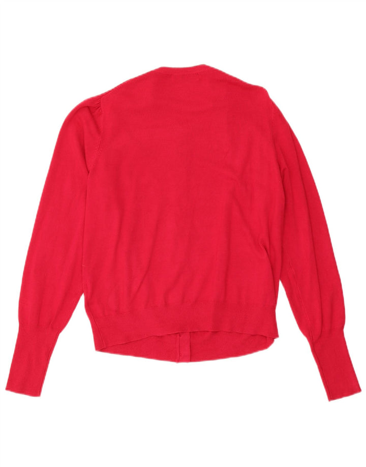 Marks & Spencer Womens Cardigan Sweater UK 14 Large Red Viscose