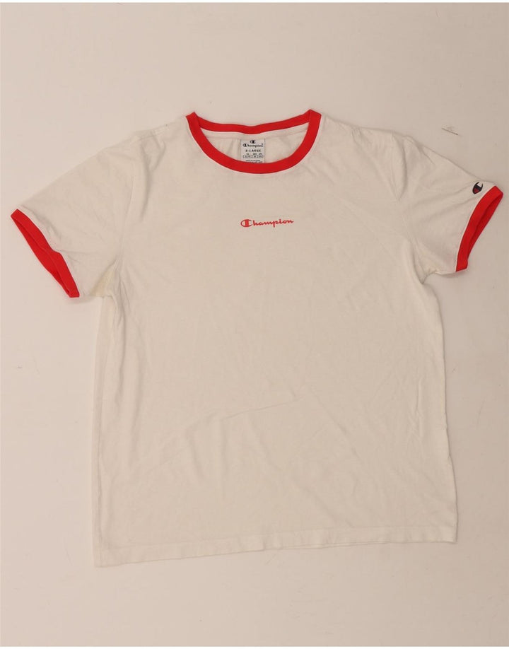 CHAMPION Womens T-Shirt Top UK 18 XL White Vintage Champion and Second-Hand Champion from Messina Hembry 