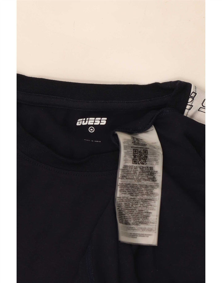 Guess T-shirt grafica da uomo Top in cotone color block medio blu navy