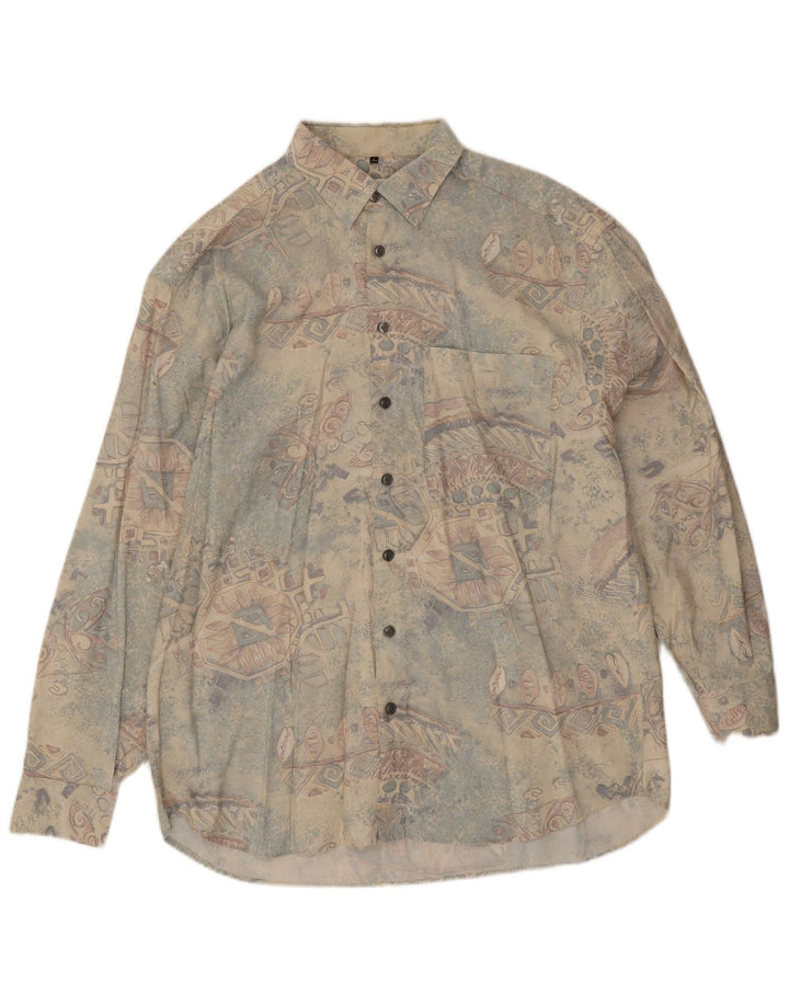 Club D'Amingo Camicia da uomo con motivo astratto taglia 41/42 grande multicolore