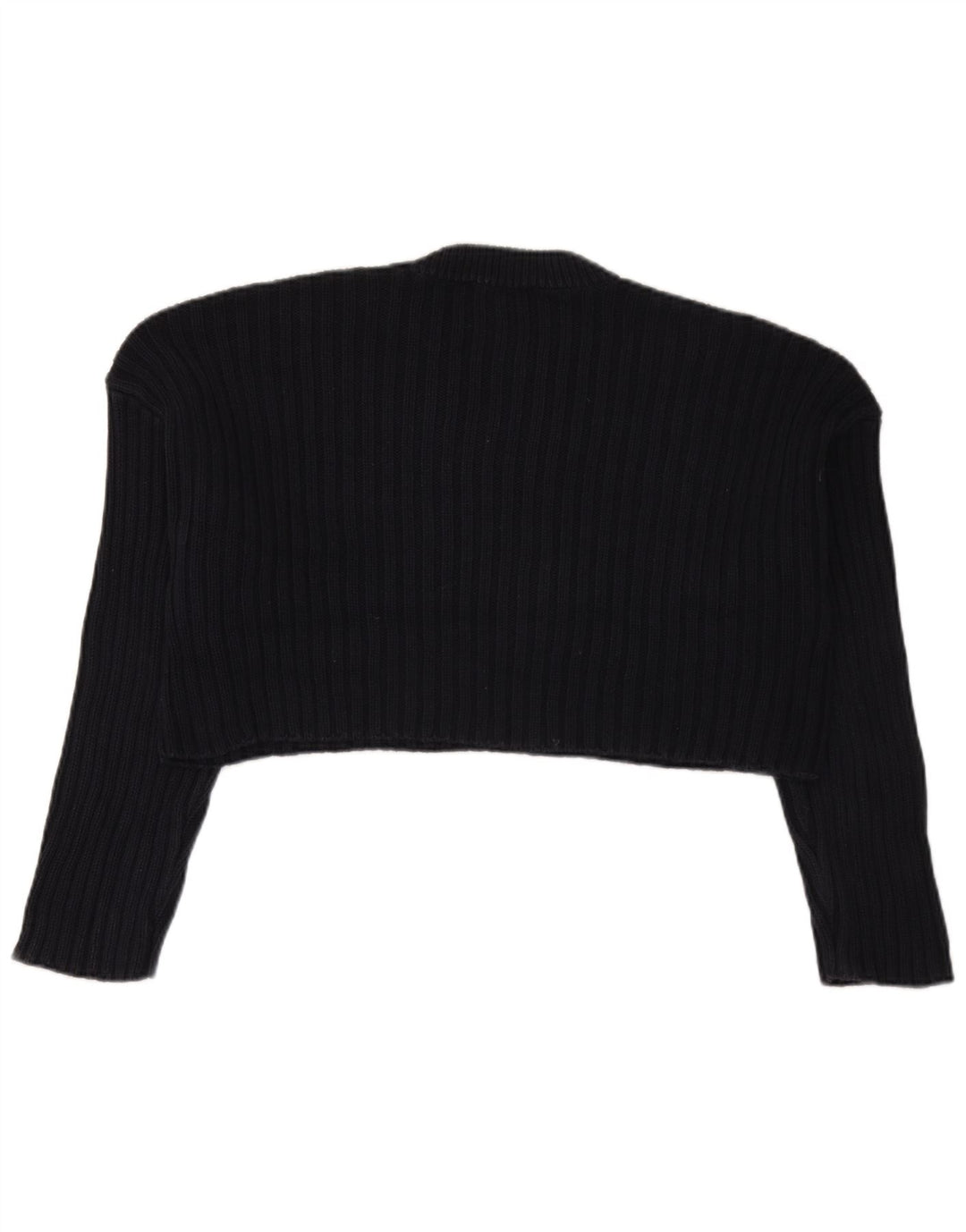 Maglione corto girocollo da donna Zara UK 14 blu navy medio