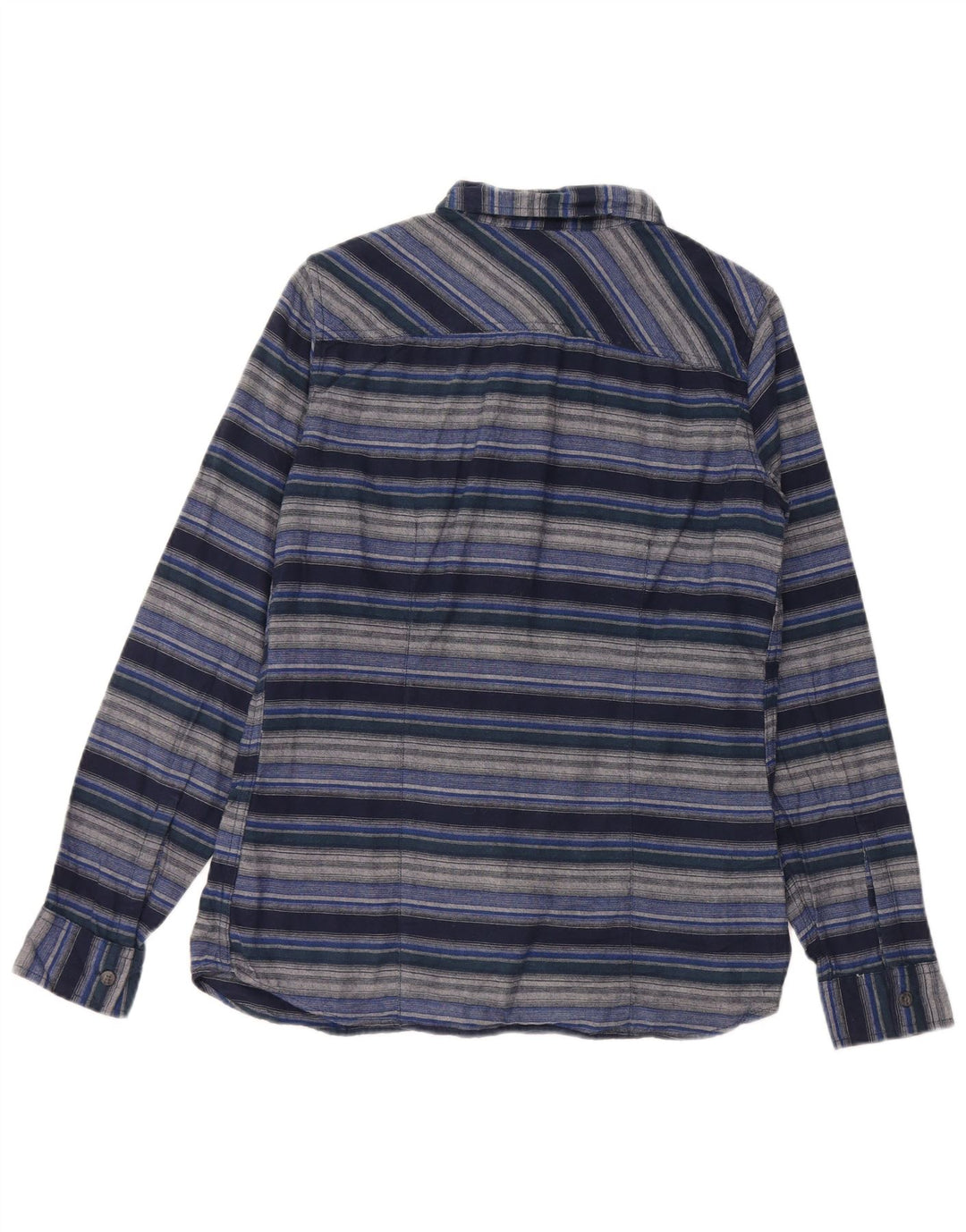EDDIE BAUER Camicia da donna in flanella dalla vestibilità classica UK 10 Small Blu Navy a righe