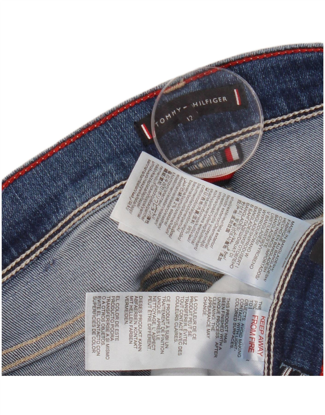 TOMMY HILFIGER Jeans Slim Bambina 11-12 Anni W26 L26 Cotone Blu