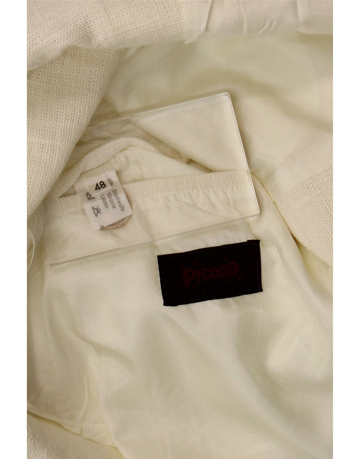 Giacca blazer da uomo a 3 bottoni Picdor EU 48 cotone bianco medio