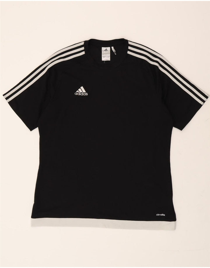 T-shirt ADIDAS da uomo Climalite Top grande in poliestere color block nero