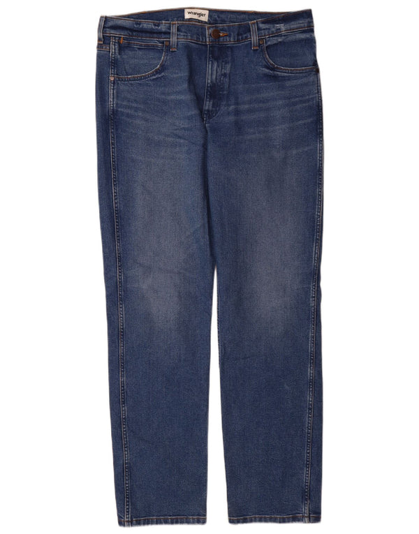 Jeans dritti da uomo Wrangler Greensboro W35 L34 cotone blu