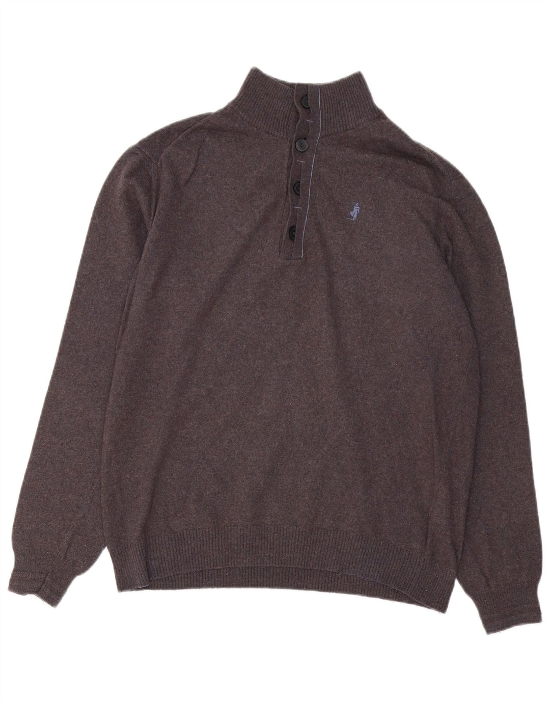 MARLBORO CLASSICS Maglione da donna con collo a bottoni UK 18 XL Rayon grigio