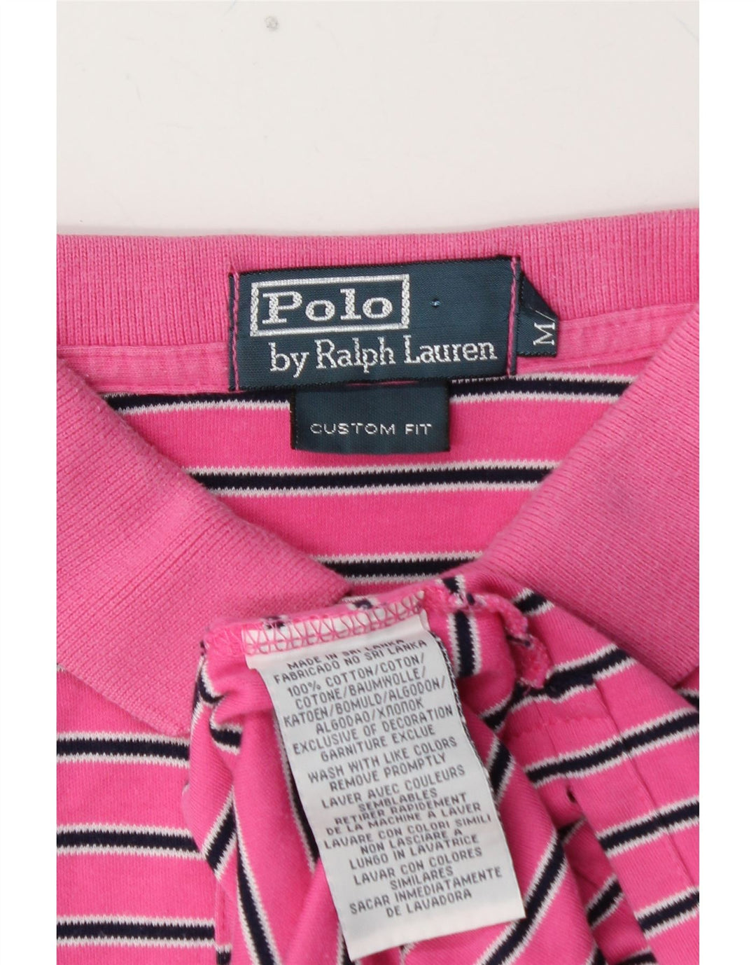 POLO RALPH LAUREN Polo da uomo su misura in cotone a righe rosa medio