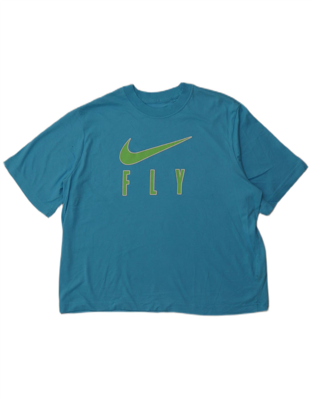 T-shirt grafica da donna vestibilità ampia NIKE Top UK 14 cotone blu medio