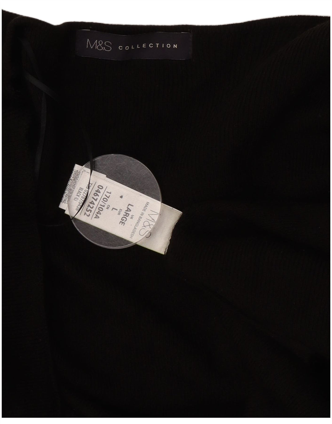 Maglione cardigan aperto da donna Marks & Spencer UK 16 grande acrilico nero