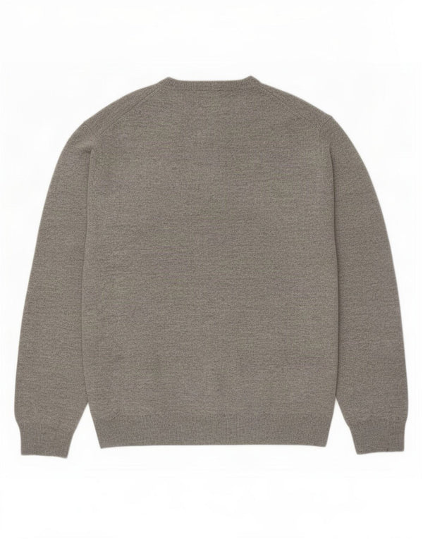 Gant Maglione da uomo con scollo a V, grande lana d'agnello grigia