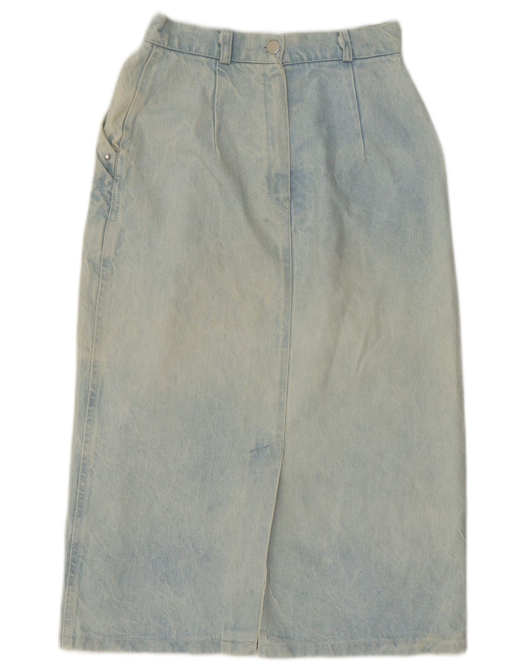 Gonna di jeans vintage da donna media W28 in cotone blu