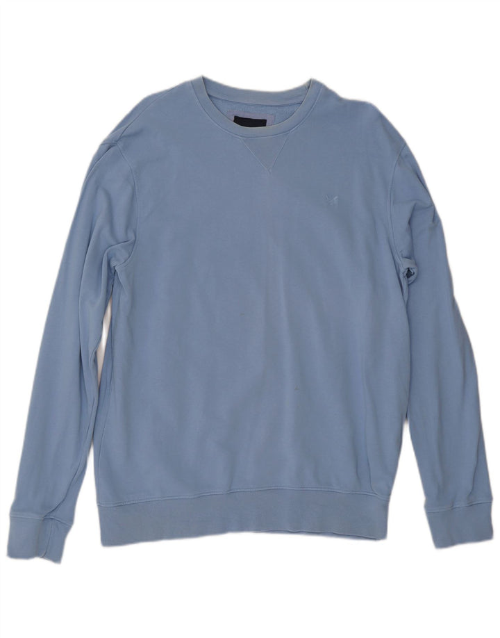Crew Clothing Felpa da uomo Maglione grande in cotone blu
