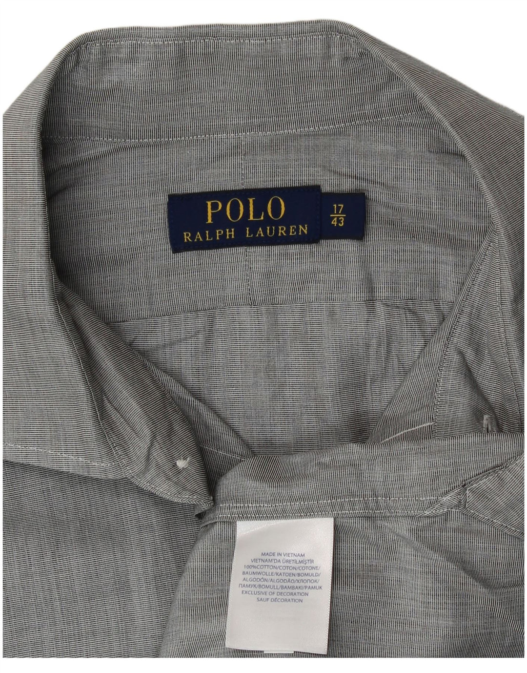 Polo Ralph Lauren Camicia da uomo Taglia 17 43 XL Cotone grigio