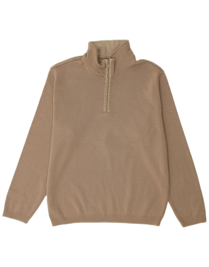 Paul & Shark Maglione da uomo con zip e collo in lana vergine beige medio