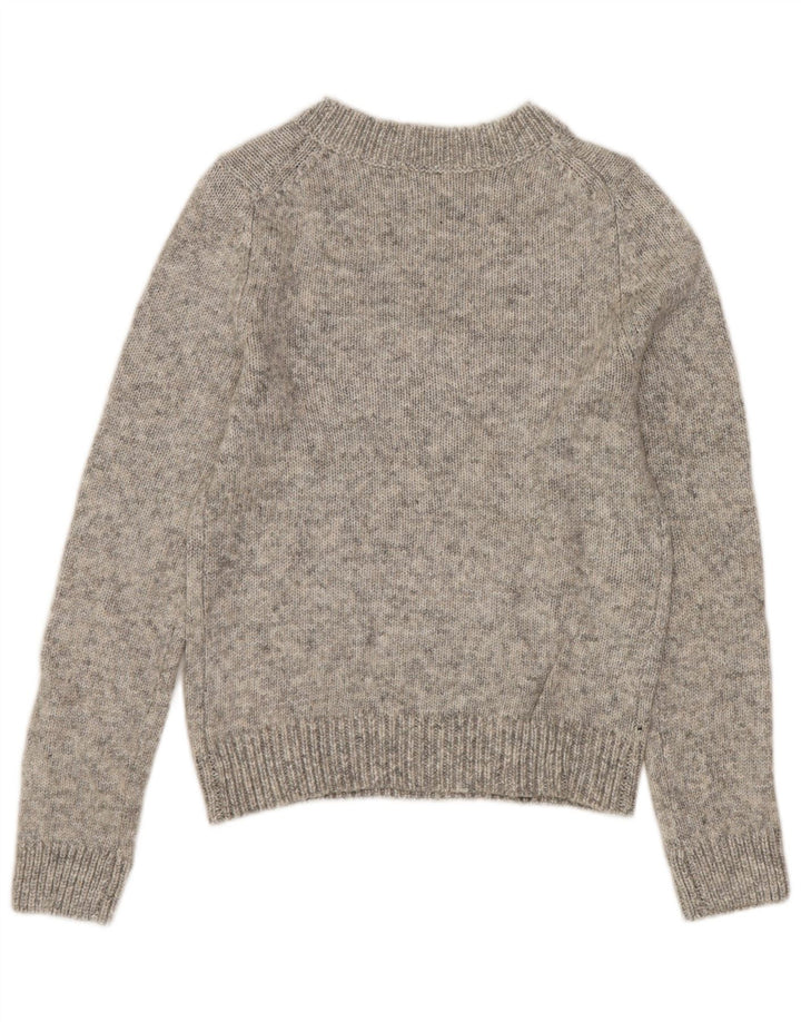 Maglione ZARA da donna girocollo corto UK 12 grigio medio screziato