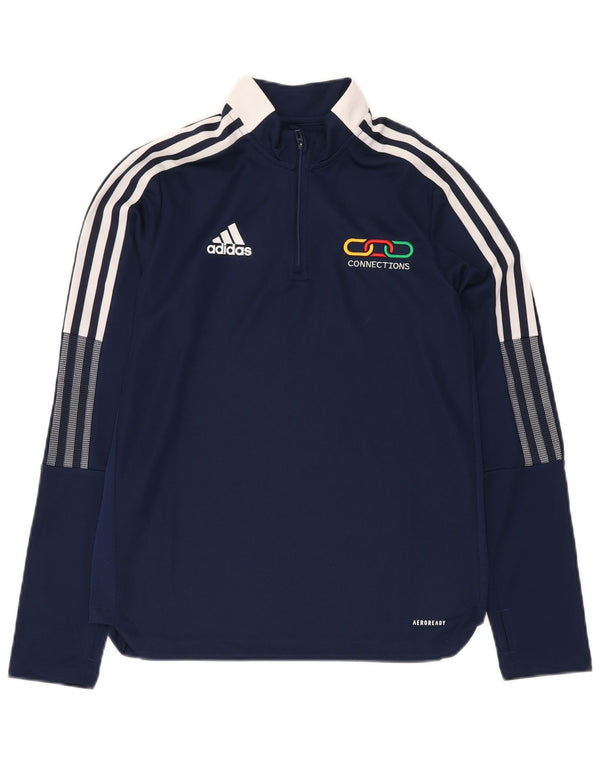 Maglietta ADIDAS da ragazzo Aeroready Graphic Pullover 13-14 anni Blu navy