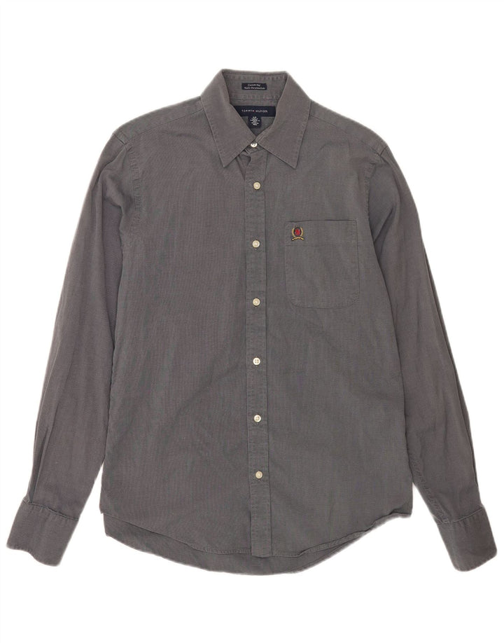 Camicia personalizzata da uomo Tommy Hilfiger piccola in cotone blu navy