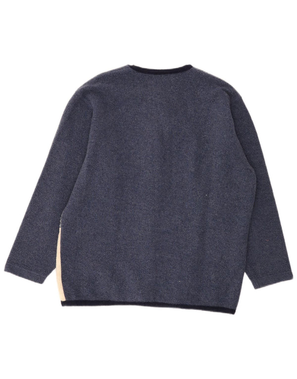 Maglione cardigan grafico da donna Campagnolo UK 18 XL Blu navy Colourblock