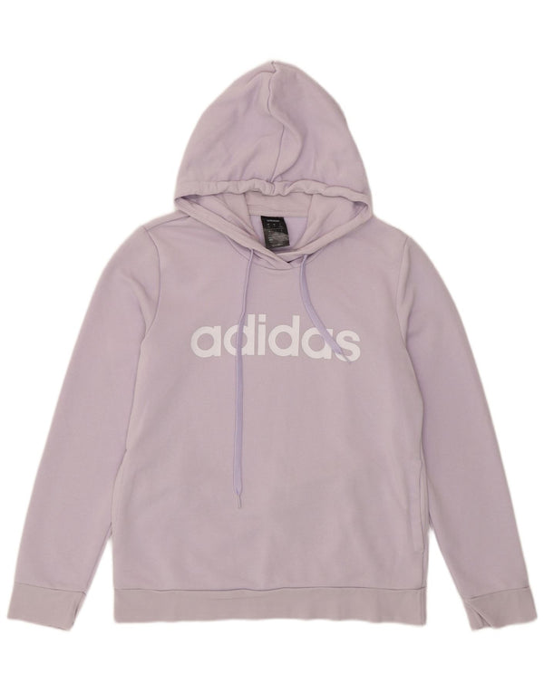 Maglione con cappuccio grafico da donna ADIDAS UK 12/14 Cotone viola medio
