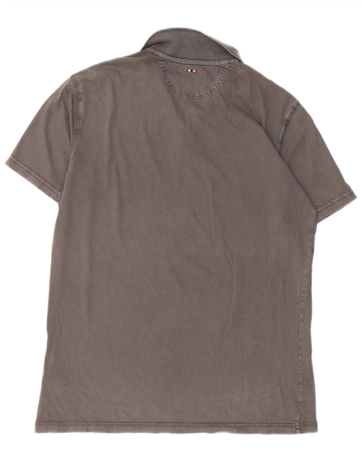Polo da uomo NAPAPIJRI grande in cotone grigio