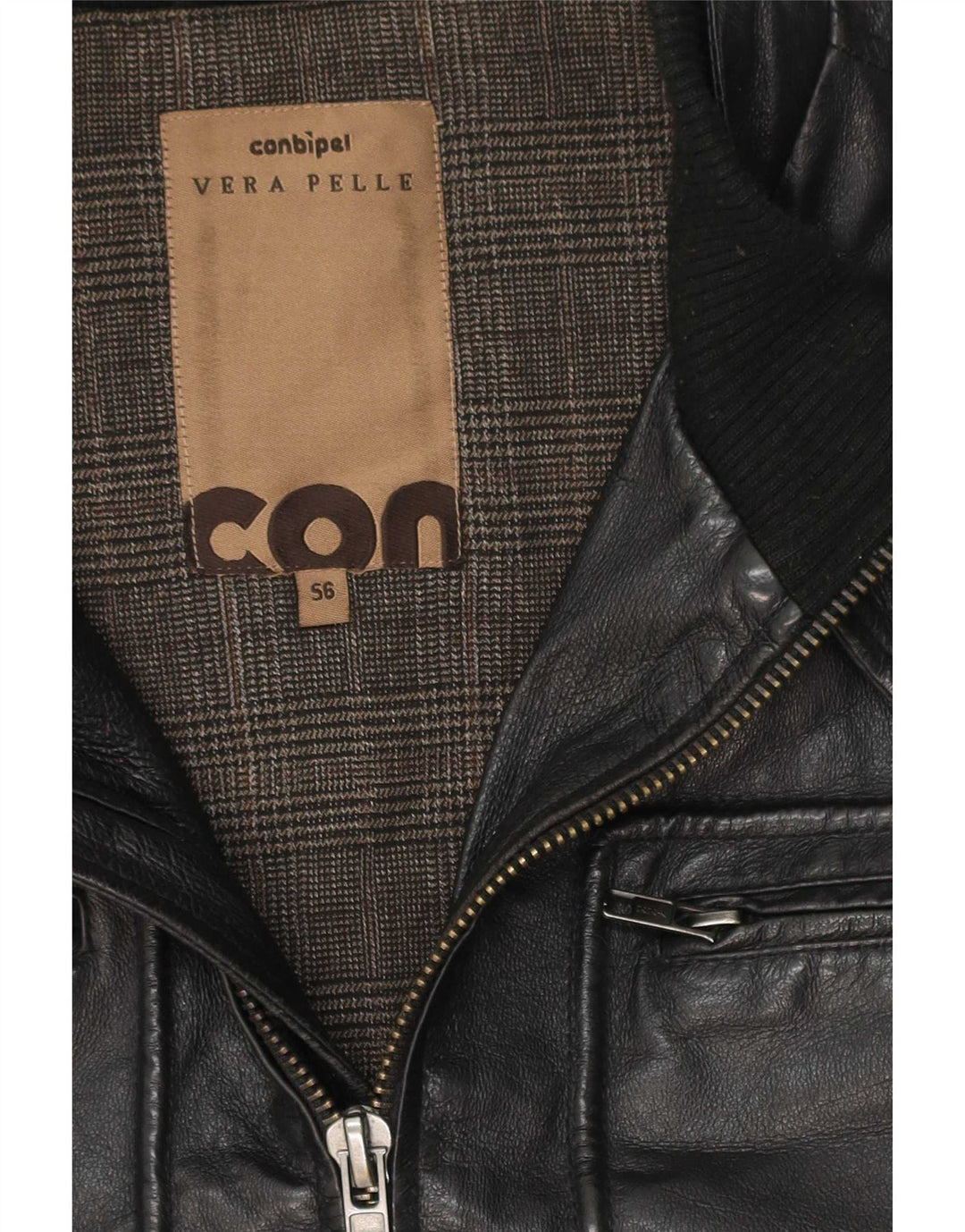 Giacca utilitaria in pelle da uomo Conbipel UK 38 media nera