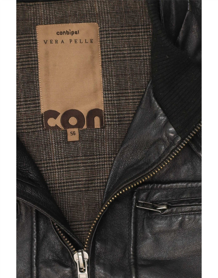 Giacca utilitaria in pelle da uomo Conbipel UK 38 media nera