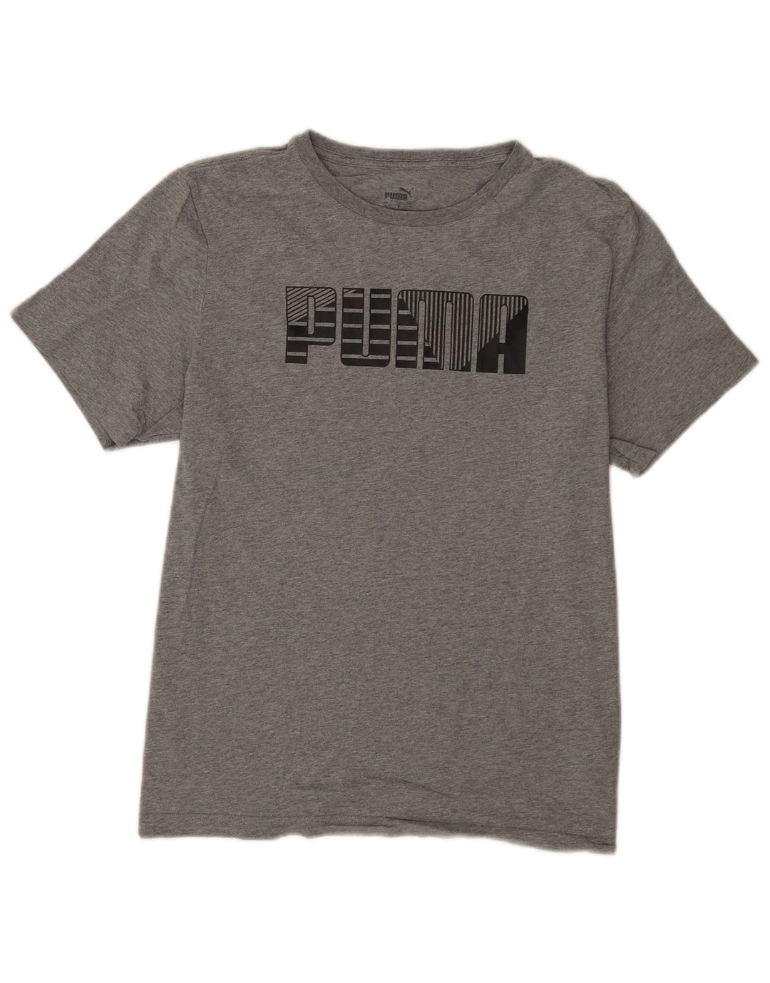 T-shirt grafica da uomo Puma grande in cotone grigio