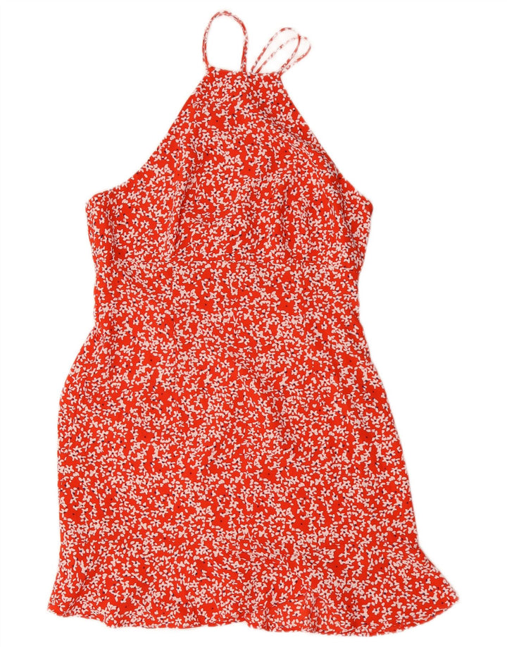Abito Halter da donna Zara UK 12 rosso medio floreale