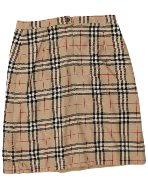 Gonna a tubino vintage da donna W30 a quadri beige medio